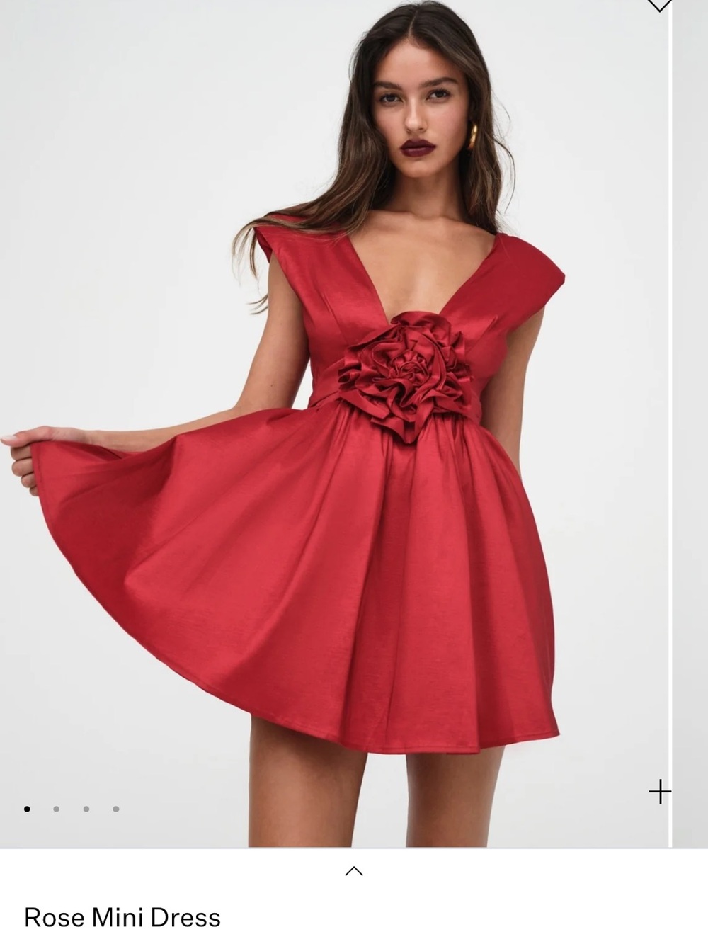 For Love & Lemons Red Rose Mini Dress
